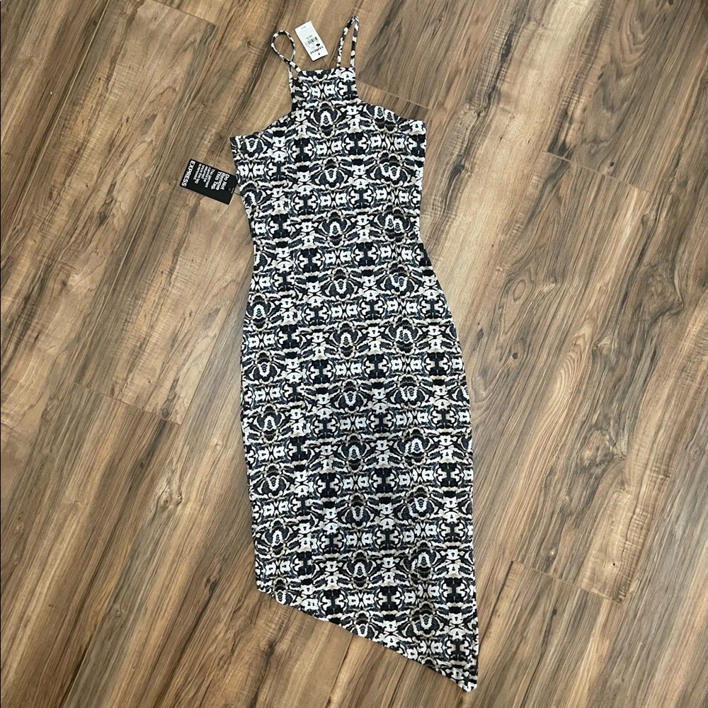 EXPRESS Asymmetrical hem midi dress